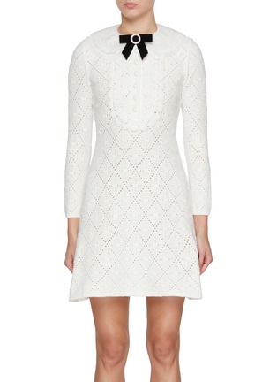 Main View - Click To Enlarge - SELF-PORTRAIT - Bib Knit Mini Dress