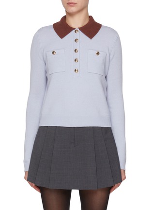 Main View - Click To Enlarge - SELF-PORTRAIT - Contrast Collar Knit Top