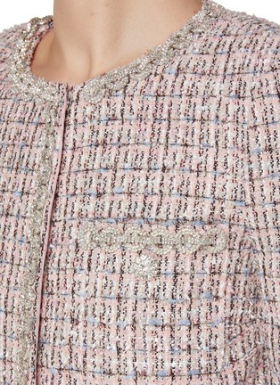  - SELF-PORTRAIT - Faux Fur Cuff Embellished Bouclé Jacket