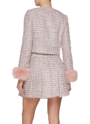 Back View - Click To Enlarge - SELF-PORTRAIT - Faux Fur Cuff Embellished Bouclé Jacket