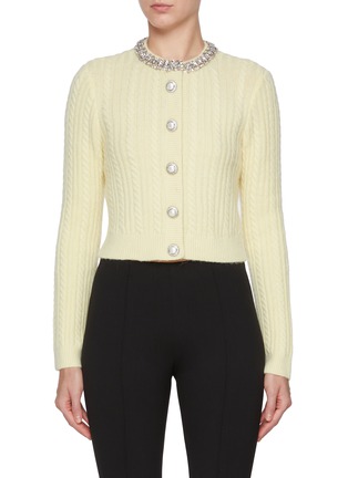 Main View - Click To Enlarge - SELF-PORTRAIT - Crystal Embellished Knit Cardigan