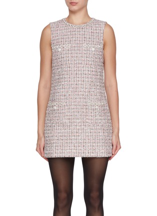 Main View - Click To Enlarge - SELF-PORTRAIT - Sleeveless Bouclé Mini Dress