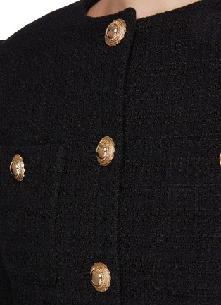  - SELF-PORTRAIT - Faux Fur Cuff Embellished Bouclé Jacket