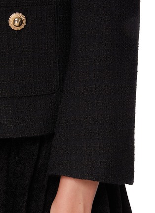  - SELF-PORTRAIT - Faux Fur Cuff Embellished Bouclé Jacket