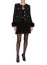 Figure View - Click To Enlarge - SELF-PORTRAIT - Faux Fur Cuff Embellished Bouclé Jacket