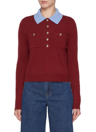 Main View - Click To Enlarge - SELF-PORTRAIT - Contrast Collor Knit Top