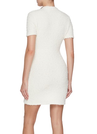 Back View - Click To Enlarge - SELF-PORTRAIT - Crystal Embellished Textured Knit Mini Dress