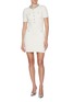 Figure View - Click To Enlarge - SELF-PORTRAIT - Crystal Embellished Textured Knit Mini Dress