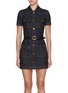 Main View - Click To Enlarge - SELF-PORTRAIT - Crystal Trim Denim Mini Dress