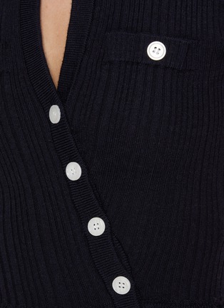  - SELF-PORTRAIT - Asymmetrical Buttoned Knit Top
