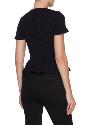 Back View - Click To Enlarge - SELF-PORTRAIT - Asymmetrical Buttoned Knit Top