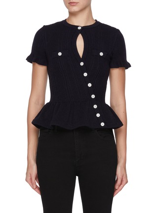 Main View - Click To Enlarge - SELF-PORTRAIT - Asymmetrical Buttoned Knit Top