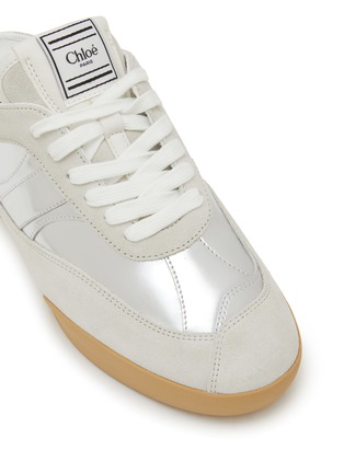 Detail View - Click To Enlarge - CHLOÉ - Kick Sabot Metallic Panel Suede Women's Sneakers