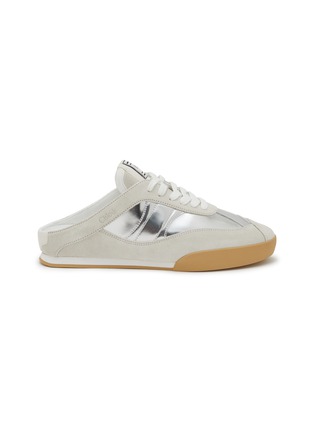 Main View - Click To Enlarge - CHLOÉ - Kick Sabot Metallic Panel Suede Women's Sneakers
