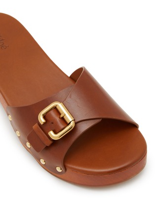 Detail View - Click To Enlarge - CHLOÉ - Jeannette Leather Wooden Clogs