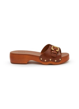 Main View - Click To Enlarge - CHLOÉ - Jeannette Leather Wooden Clogs