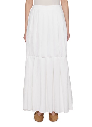 Main View - Click To Enlarge - RUOHAN - Alba Tiered Pleated Silk Blend Skirt