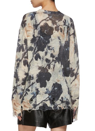 Back View - Click To Enlarge - R13 - Floral Print Boyfriend Linen Cardigan