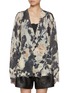 Main View - Click To Enlarge - R13 - Floral Print Boyfriend Linen Cardigan