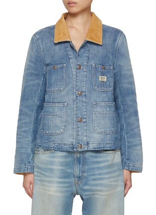 Main View - Click To Enlarge - R13 - Cropped Chore Medium Wash Jacket