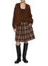 Figure View - Click To Enlarge - R13 - Reversible Knee Length Cotton Kilt Skirt