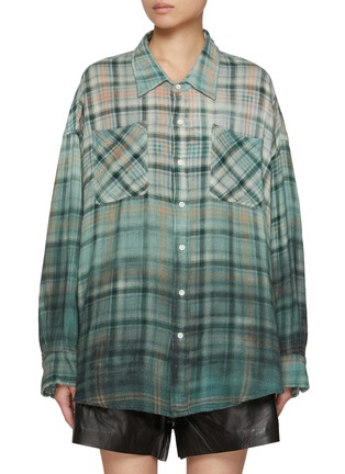 Main View - Click To Enlarge - R13 - Gradient Checkered Cotton Work Shirt