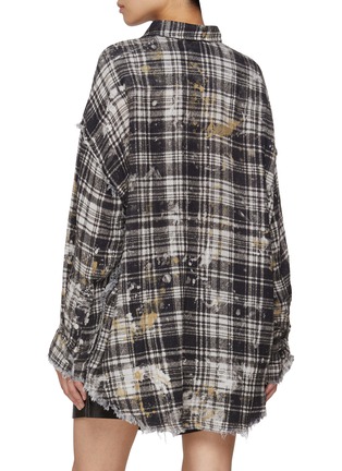 Back View - Click To Enlarge - R13 - Shredded Seam Drop Shoulder Cotton Shirt
