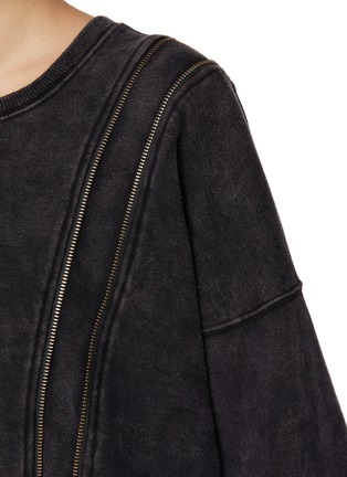  - R13 - Zippered Crewneck Cotton Sweatshirt