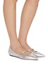 Figure View - Click To Enlarge - STUART WEITZMAN - Emilia Leather Mary Jane Flats