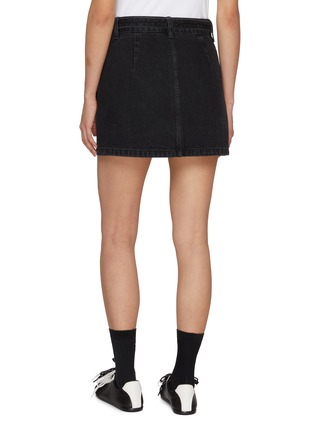Back View - Click To Enlarge - MO&CO. - Belted Dark Wash Denim Skirt