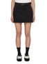 Main View - Click To Enlarge - MO&CO. - Belted Dark Wash Denim Skirt