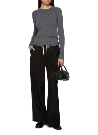 Figure View - Click To Enlarge - MO&CO. - Wide Leg Layered Waist Pants