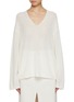 Main View - Click To Enlarge - MO&CO. - Loose V-Neck Cotton Knit Sweater
