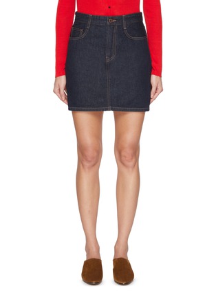 Main View - Click To Enlarge - MO&CO. - Dark Wash Denim Mini Skirt