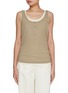 Main View - Click To Enlarge - MO&CO. - Scoop Neck Layerd Look Cotton Tank Top