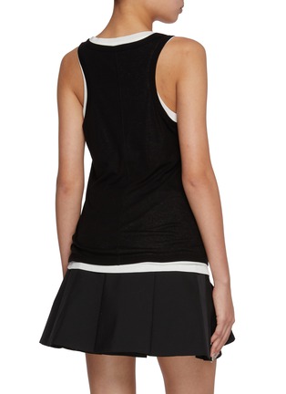 Back View - Click To Enlarge - MO&CO. - Scoop Neck Layerd Look Cotton Tank Top