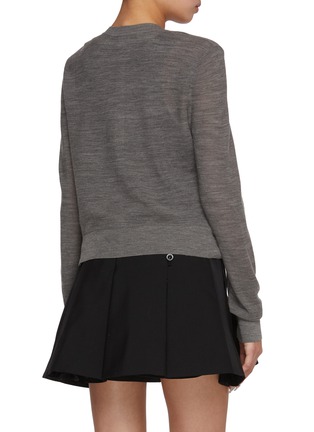 Back View - Click To Enlarge - MO&CO. - Round Neck Wool Cardigan