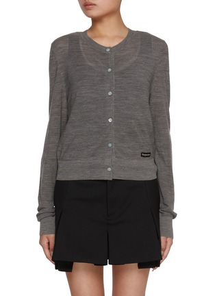 Main View - Click To Enlarge - MO&CO. - Round Neck Wool Cardigan