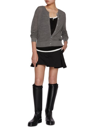 Figure View - Click To Enlarge - MO&CO. - Round Neck Wool Cardigan