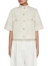 Main View - Click To Enlarge - MO&CO. - Cargo Cropped Cotton Blend Shirt Jacket