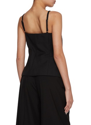 Back View - Click To Enlarge - MO&CO. - Square Neckline Wool Blend Top