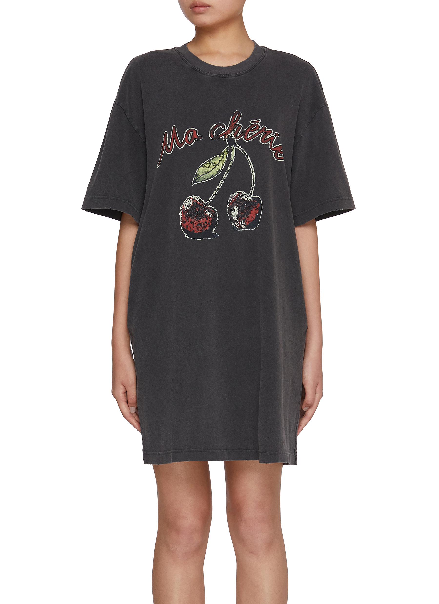 MO&CO. | Cherry Oversized Cotton T-shirt Dress | Women