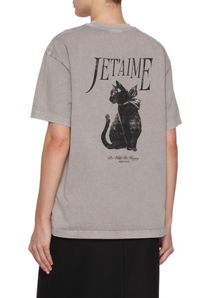 Back View - Click To Enlarge - MO&CO. - Back Cat Graphic Cotton T-shirt