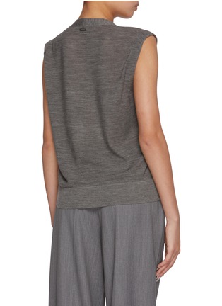 Back View - Click To Enlarge - MO&CO. - V-neck Knitted Wool Cardigan