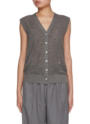 Main View - Click To Enlarge - MO&CO. - V-neck Knitted Wool Cardigan