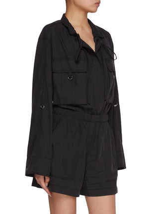 Detail View - Click To Enlarge - MO&CO. - V-neck Drawstring Cargo Jumpsuit
