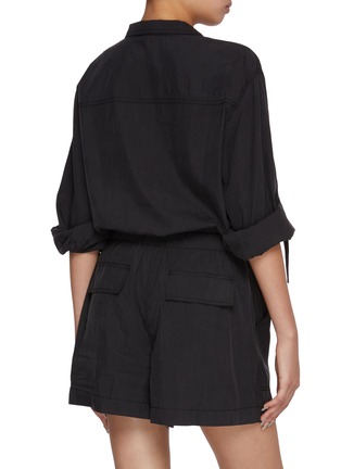 Back View - Click To Enlarge - MO&CO. - V-neck Drawstring Cargo Jumpsuit