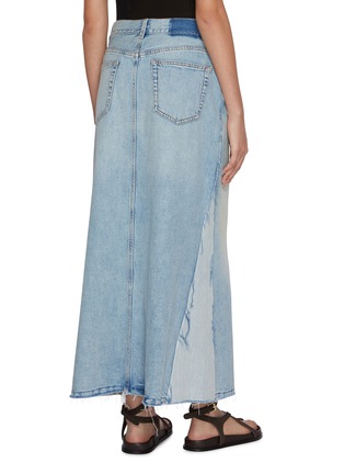 Back View - Click To Enlarge - MO&CO. - Paneled Denim Maxi Skirt