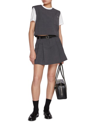 Figure View - Click To Enlarge - MO&CO. - Pleated Wool Blend Mini Skirt