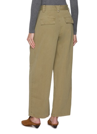 Back View - Click To Enlarge - MO&CO. - Pleated Wide Leg Cotton Pants